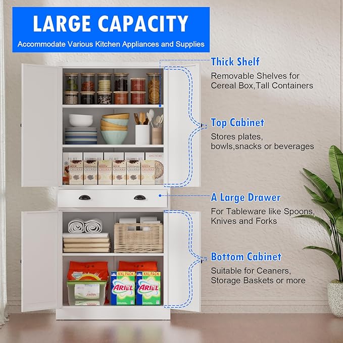 Metal Kitchen Pantry Cabinet, Living Room - Image 8