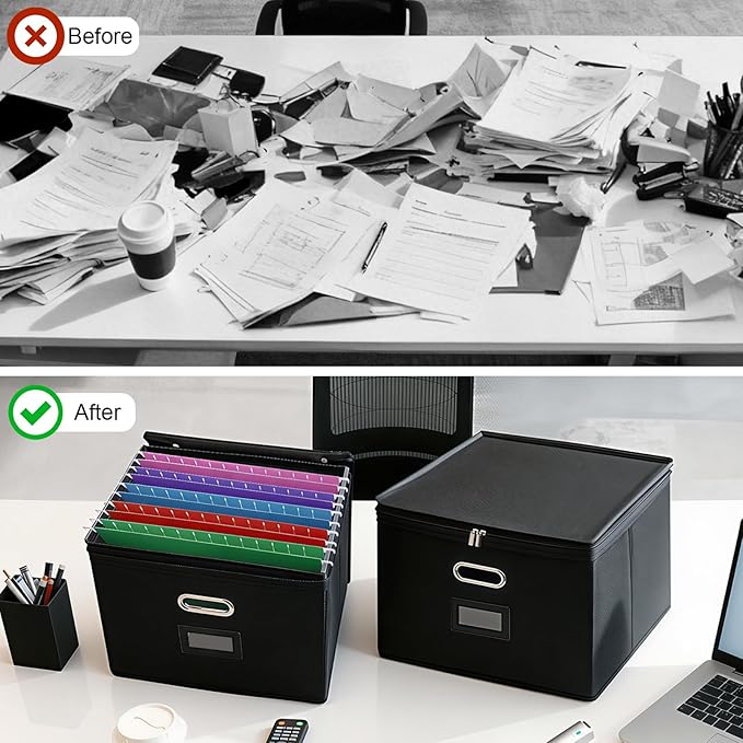 4 Pack Large File Organizer Boxes - Image 6