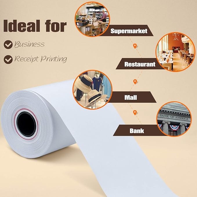 2 1/4" x 85' Thermal Paper, POS Receipt Paper - Image 7
