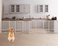 8 Panels Full Metal Freestanding Dog Gates by Unknown