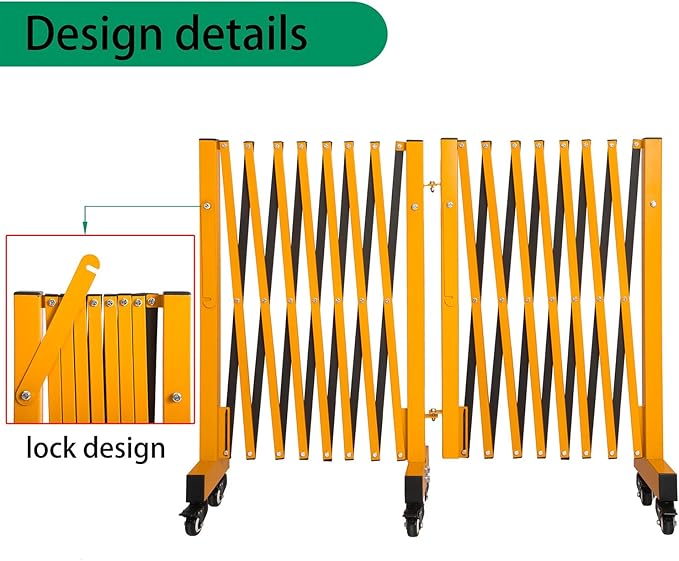 16.5FT Expandable Barricade Gate, Expandable Metal Barricade Gate Alloy Fence - Image 3