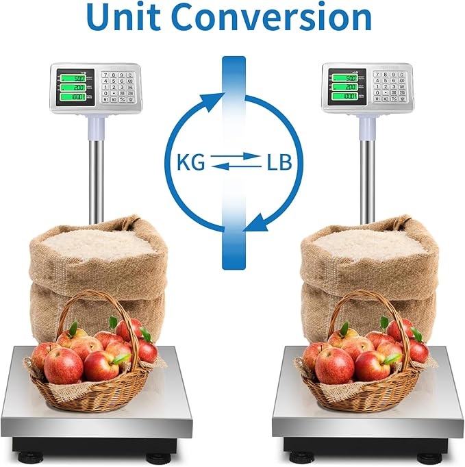 TUFFIOM 661lbs Weight Electronic Platform Scale, Stainless Steel - Image 3