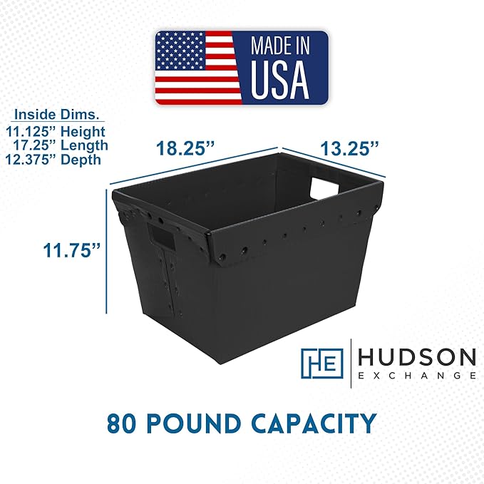 Hudson Exchange 18.25 x 13.25 x 11.75 Corrugated Space Age Handled Storage - Image 2