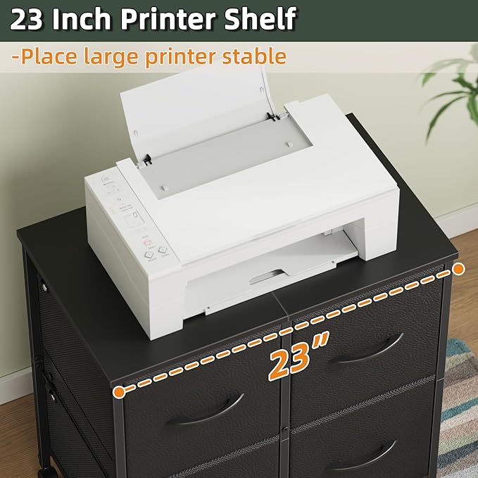 4 Drawer Lateral File Cabinet, Mobile Filing Cabinet - Image 6