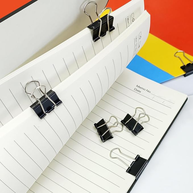 150pcs Binder Clips, 0.75in Small Binder Clips Black Clips Office Supplies - Image 6