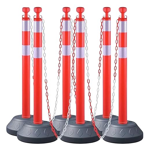6 Pack Traffic Delineator Post Cones by OranclUS