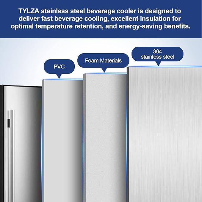 Tylza Outdoor Beverage Refrigerator 24 Inch, Stainless Steel Under Counter - Image 5