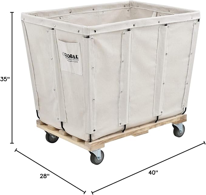 Global Industrial 16 Bushel, Canvas Basket Bulk Truck, Unassembled, Rolling - Image 10