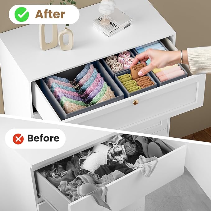 Drawer Organizer Clothes, 24 Pack Drawer Organizers and Underwear Organizer - Image 6
