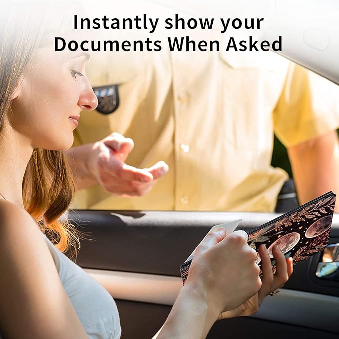 Car Registration and Insurance Holder, Leather Car Glove Box Organizer - Image 6