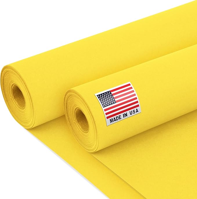 24" x 1200" Yellow Kraft Paper Roll, 45 lbs Thickness, Made in USA Colored by Paclord