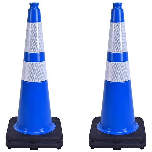 OrangeStar 4-Pack 28" Traffic Cones, Heavy Duty Base by OrangeStar