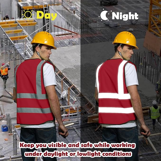 BeautyWill Custom Logo 10/20 Pack Safety Vest Class2 High Visibility Vest - Image 5