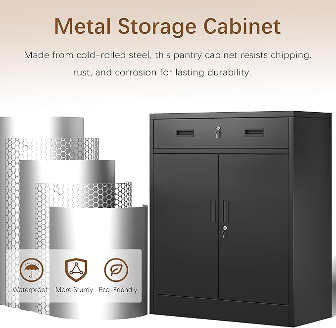 Metal Storage Cabinet, 36 Inch Tall Metal Storage Cabinet - Image 9