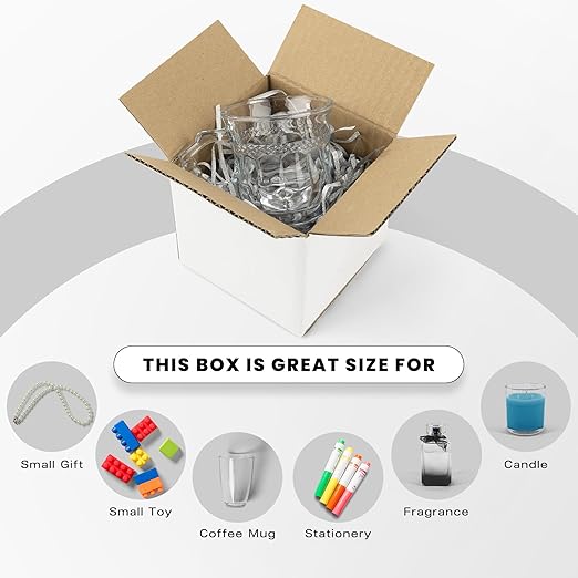Golden State Art 4x4x4 Inches White Shipping Boxes 28 Pack, Corrugated - Image 3