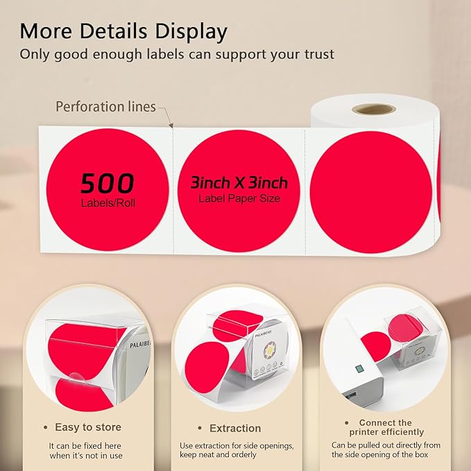 3 X 3 Inch Round Thermal Labels Circle Color Coding Labels Printable Waterproof - Image 4