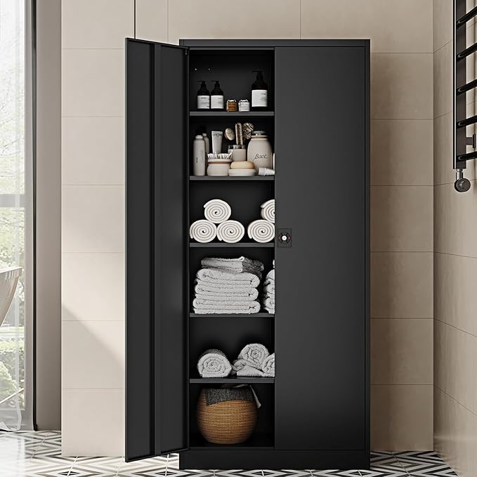 Metal Storage Cabinet-72” Black Tall Steel File Cabinets - Image 5