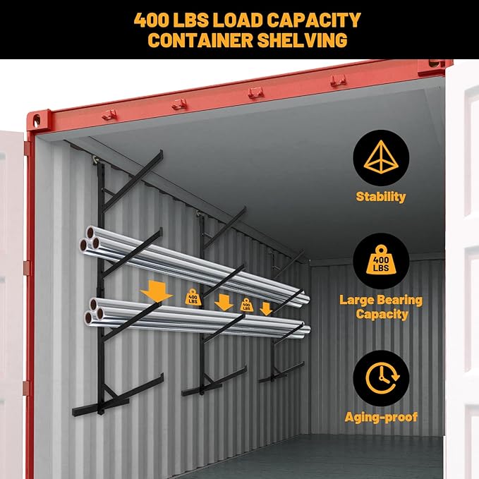 4 Tier Shipping Container Shelf 4 Pack, Heavy Duty Container Shelving Shelf - Image 4