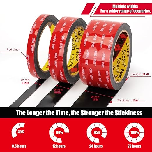 3M Double Sided Tape Heavy Duty, Waterproof Mounting Foam Tape, 16.5ft Length - Image 6
