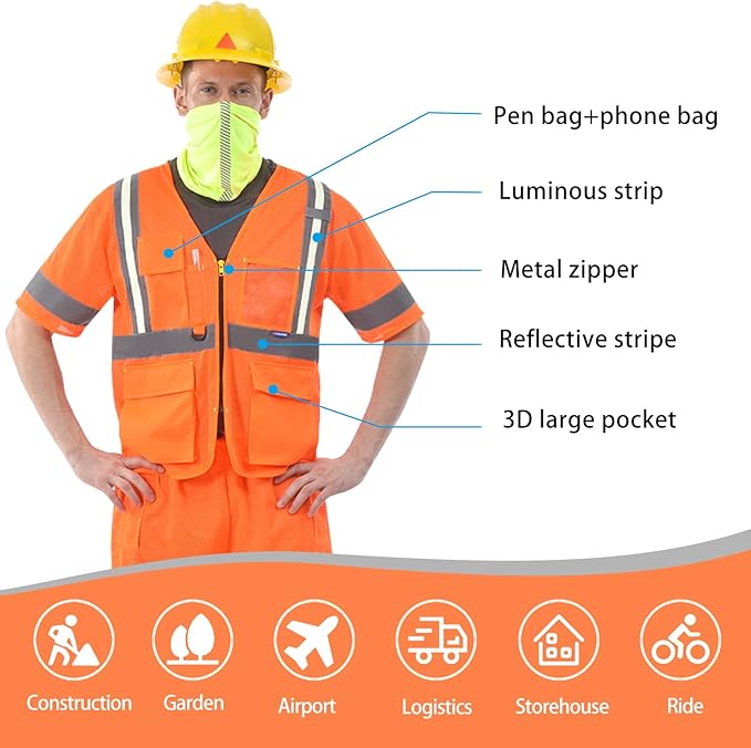 A-SAFETY High Visibility Reflective Safety Vest Customize Logo - Image 3