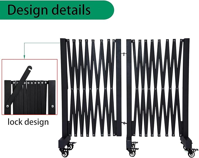 16.5FT Expandable Barricade Gate, Expandable Metal Barricade Gate Alloy Fence - Image 4