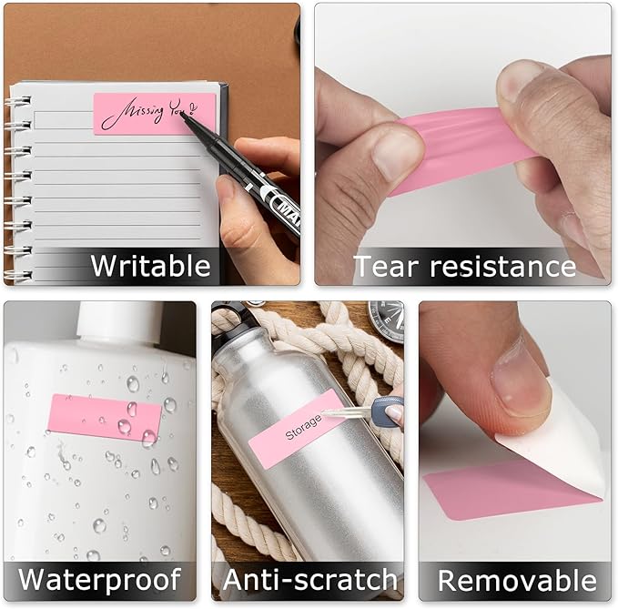 Pink Color Coding Labels 1 × 2 Inches Self-Adhesive Vinyl Rectangle Stickers - Image 6