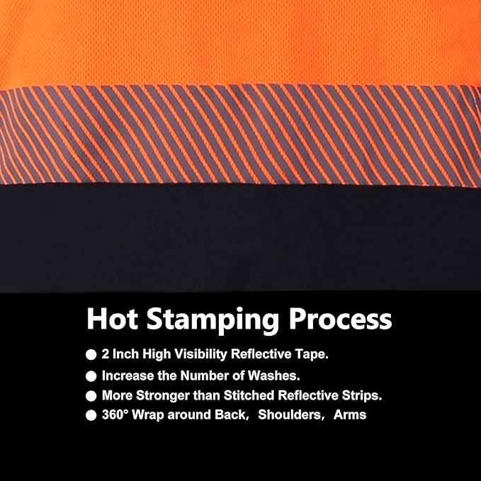 FONIRRA Safety Shirts for Men High Visibility Reflective ANSI Class 2 Hi Vis - Image 3