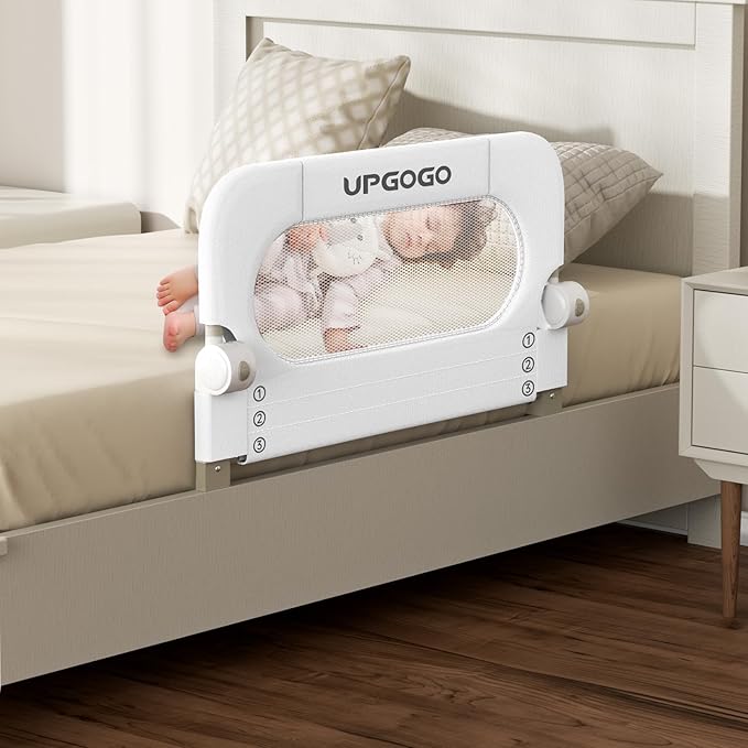 Folding Toddler Bed Rails for Crib, Toddler Bed Guard Rail by UPGOGO