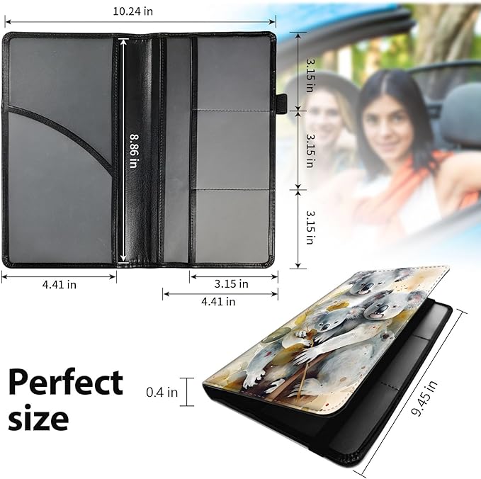 Car Registration and Insurance Holder, Leather Car Glove Box Organizer - Image 5