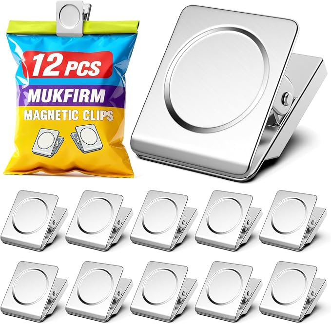 12 Pack Large Magnetic Clips Heavy Duty, Strong Magnet Clips by Unknown
