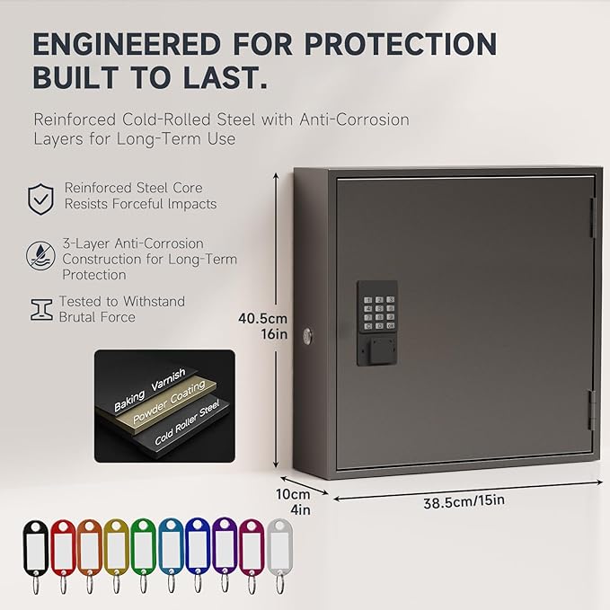 WeHere Smart Key Lock Box, Wall Mounted Key Cabinet - Image 2