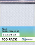 White Large Poly Bubble Mailers 12x15 inch | Self Seal Padded Envelopes by MAILERVIEW