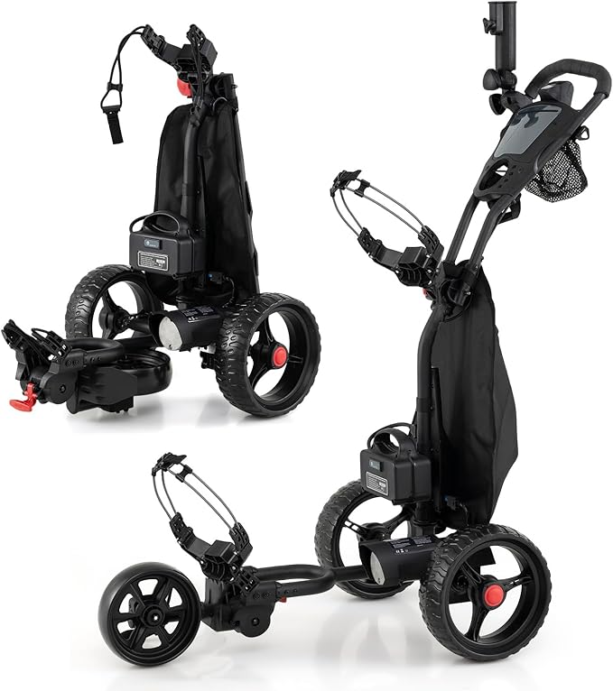 Tangkula Electric Golf Push Cart, Foldable 3 Wheels Golf Cart by TANGKULA