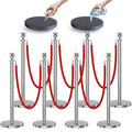 kaiyomi 8Pcs Stanchions with Red Velvet Ropes Set, 5 Feet Velvet Ropes and by KaiyomiCrowdControlSeries