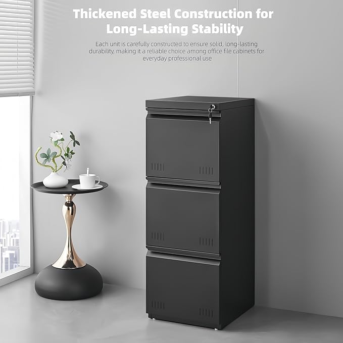 Vertical 3 Drawer File Cabient - Image 6