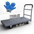 Heavy Duty Flatbed Cart, 2200LB Foldable Platform Truck Industrial Grade Weight by CFTEL