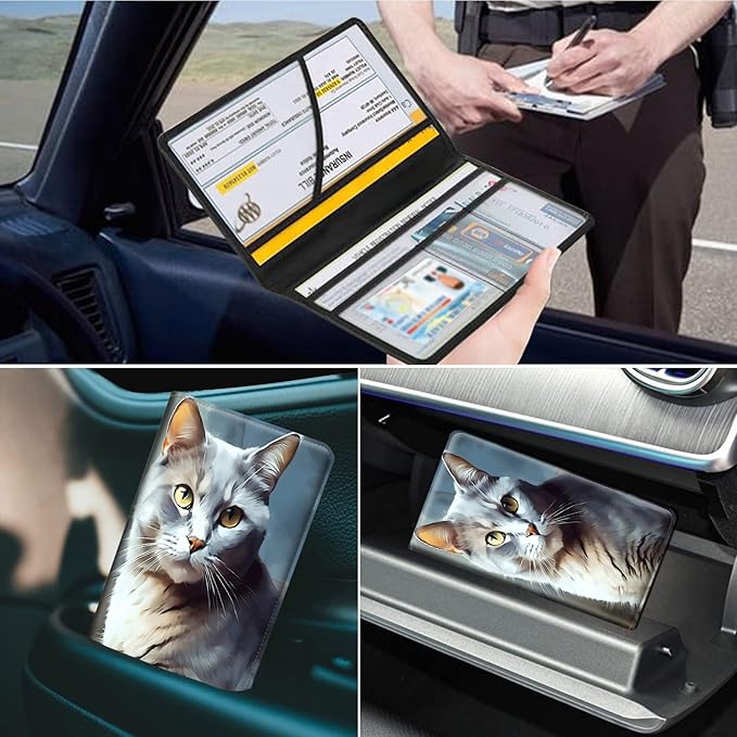 Car Registration and Insurance Holder, Leather Car Glove Box Organizer - Image 7