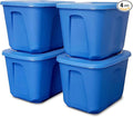 HOMZ 4-Pack Durable Molded Bin, Plastic Storage Containers w/Lids, 10 Gallon by Homz