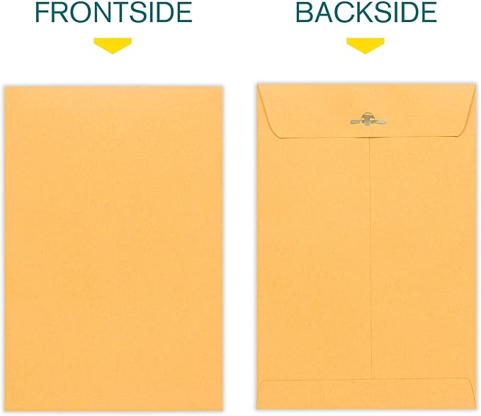 6x9 Clasp Envelopes – 100 Pack Brown Kraft Catalog Envelopes - Image 3