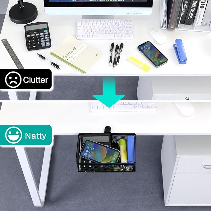 Clip-on Drawer organizers, desk organizer, can be clipped around the table to - Image 3