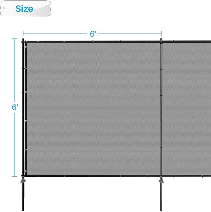 Patio 6' x 84' Outdoor Privacy Screen Freestanding Temporary Fence Panels Net - Image 5