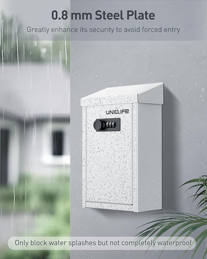 Uniclife Key Drop Box for Outside, Metal Donation Boxes White Collection Box - Image 3