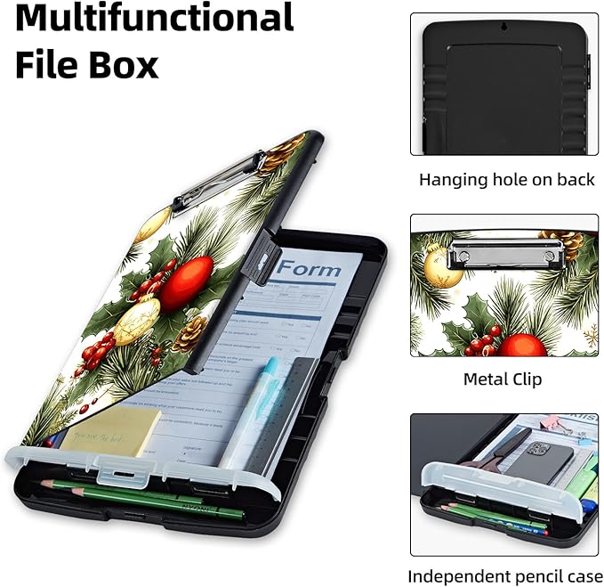Clipboard with Storage Box & Pen Holder, Heavy Duty Clip Boards 8.5x11 - Image 3