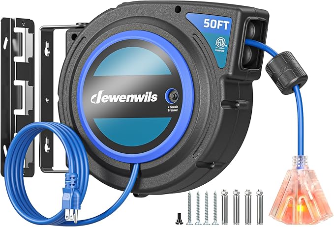 DEWENWILS 45FT Retractable Extension Cord Reel by DEWENWILS