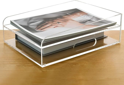 2-Tier Clear Acrylic Paper Trays, Desk File Organizer, A4 Paper Holder by AIMOLLYACRYLICSTORAGE