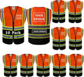 BeautyWill Custom Logo 10/20 Pack Safety Vest Class2 High Visibility Vest by BeautyWill