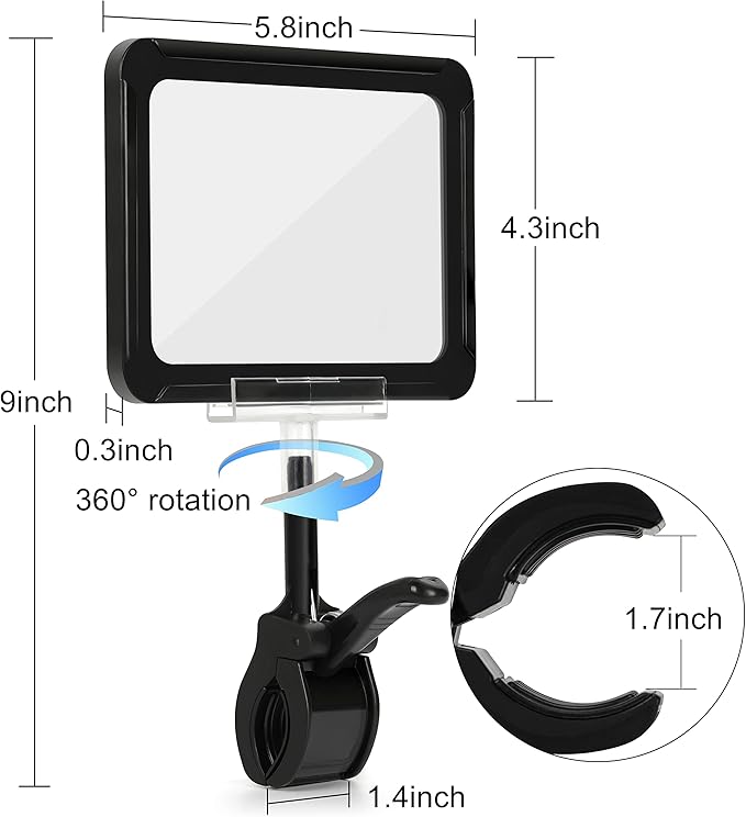 Mlici Acrylic Sign Holder with Clamp, 6 x 9 Inch Double Head Display Clips with - Image 2