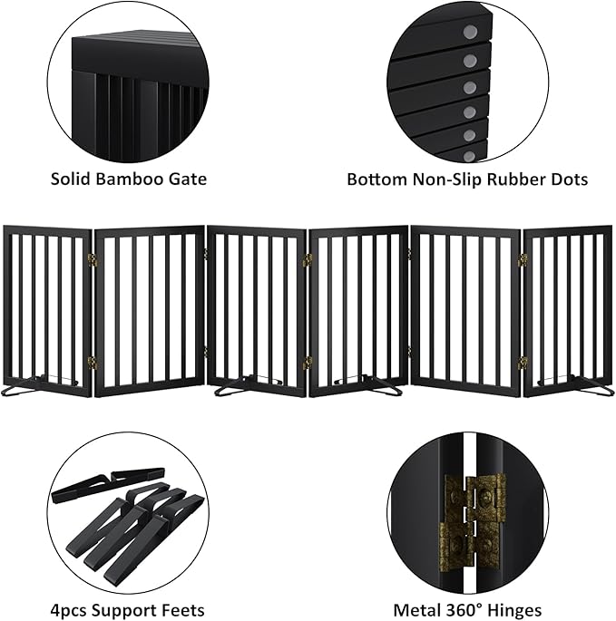 Extra Wide Dog Gate 110 inches Wide, Freestanding Pet Gate - Image 5