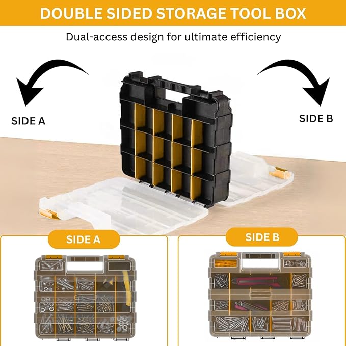 Andalus Tools Organizer Box, Small Parts Storage 34-Compartment Double-Sided - Image 4