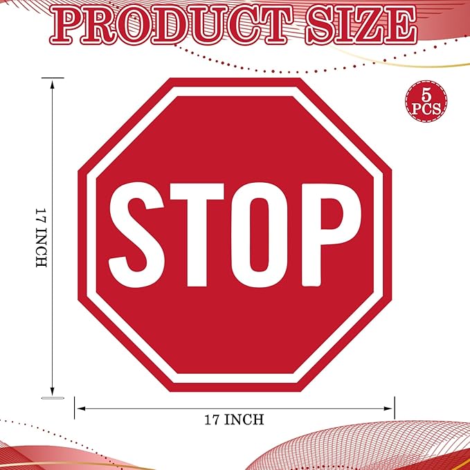 Nuanchu 5 Pcs Stop Floor Sign Stickers - Image 2